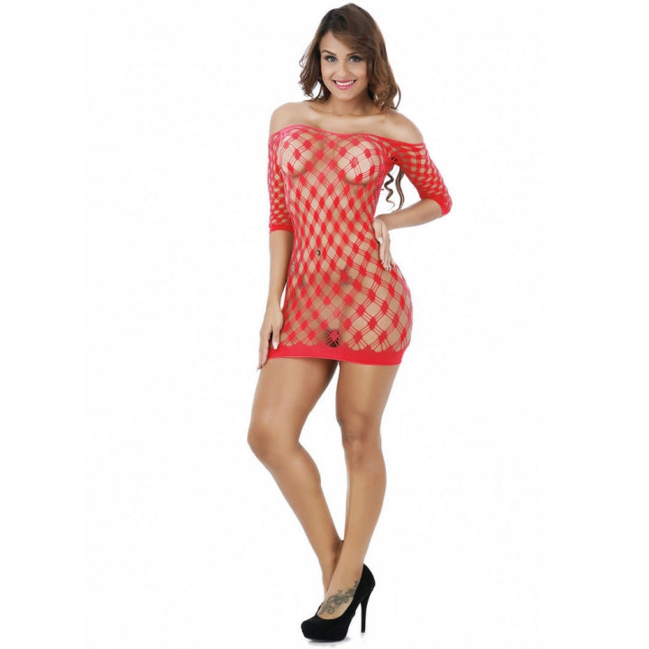 Women See Though Mesh Lingerie Sexy Fishnet Babydoll Stretch Bodystocking Club Clothing Dresses Nightwear Sleepwear for Sex Valentine Gift for Girlfriend Wife