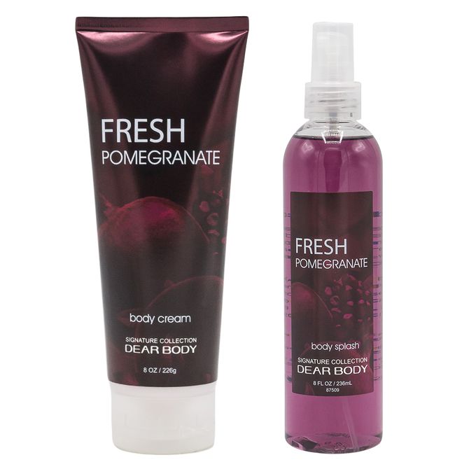 3 Pack My Dear Body Fresh Pomegranate Shower Gel, Body Cream and Pump Lotion Sweet Fresh Scent Keep Fresh Body Lotion Shower Gel Skin CareSignature Collection Body Luxuries