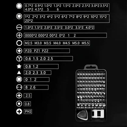 Precision Screwdriver 115 In 1 Set Magnetic Screw Driver Bits Torx Hex Bit Multifunction Household Repair Tools Kit Handle Computer PC Laptop Mobile Phone Equipment Repair Screwdrive Kit Hand Tools