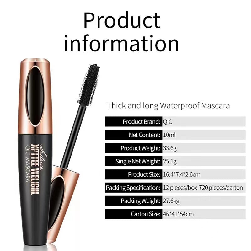 Waterproof mascara will last for a long time Makeup Eye black cross-border super long thin brush head, durable waterproof, thick, curly and non smudging