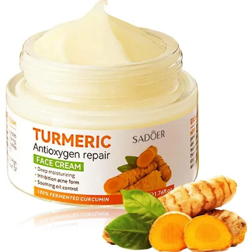2 in 1, Sadoer Turmeric Cream + Tumeric Serum, the Combination of Sadoer Tumeric Cream and Turmeric Serum Guarantees Like Vitamin C, Deep Hydration, inhibits Acne formation, Lighten Acne Marks, Sooth