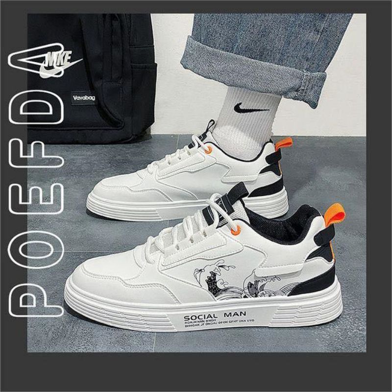 Men's Front Lace-Up Waterproof Lightweight Fine Workmanship Casual Student Skateboarding Sneakers
