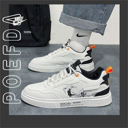 Men's Front Lace-Up Waterproof Lightweight Fine Workmanship Casual Student Skateboarding Sneakers