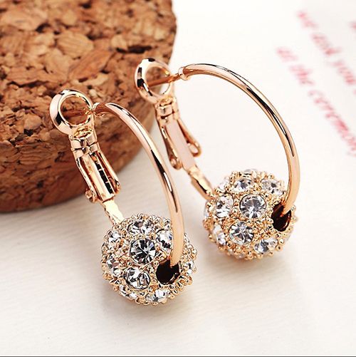 Chinese Style Creative Crystal Diamond Ball Earrings, Colorful Diamond Small Earrings, Lucky Ball Earrings, Transport Bead Earrings, Colorful Earrings, Wholesale