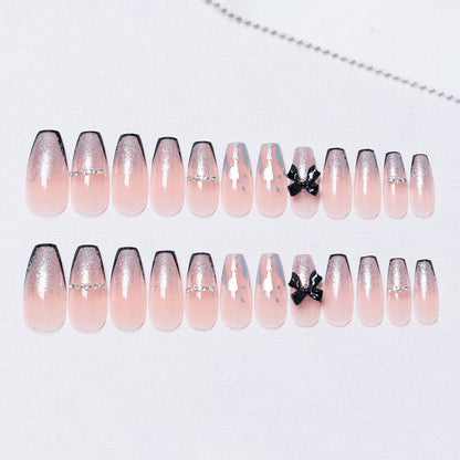 24Pcs nail enhancement fake nail patches reusable snap on style wearing nail patches