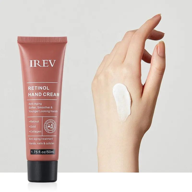 IREV Retinol Hand Cream - with Retinol Gold Collagen - Antiaging Hand Treatment Cream Softens Smoothes Protects Hands Nails Cuticles - For Younger Looking Hands Vitamin A Minimises Age Effect on Skin