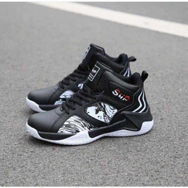 Men's Front Lace-Up Sports Outdoor Running Basketball Shoes High Top Fashion Casual Student Shoes Basketball