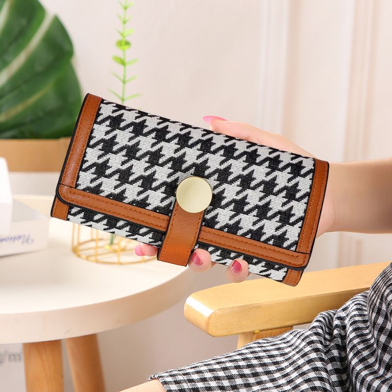 Women Wallet Ladies Coin Purse Tri-fold Geometric Patterns Wallet