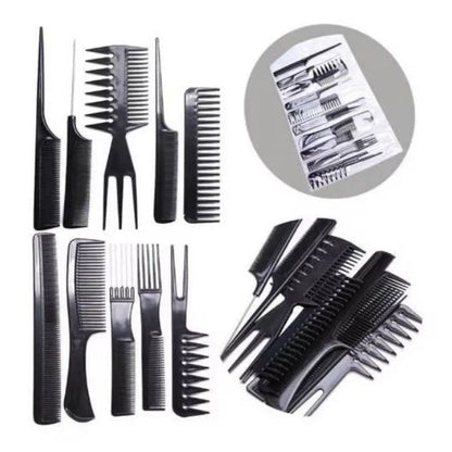 10 Pieces Comb Set Plastic Combs Hair Dyeing Oil Baking Comb Hair Salon Hairdressing Tool Beard care Men Women Professional Home Styling Kit