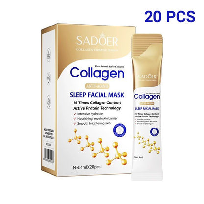 SADOER 30PCS Collagen Skin Care Set Whitening Anti-wrinkle Anti-aging Gifts Set Face Lotion + Face Toner + Face Serum + Eye Cream + 20PCS Sleeping Masks + 5PCS Anti-aging Masks + SADOER Hand Cream