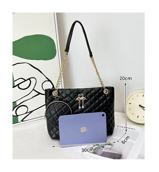 Large capacity Mommy bag Women's bag two-piece shoulder bag printed diamond check bag