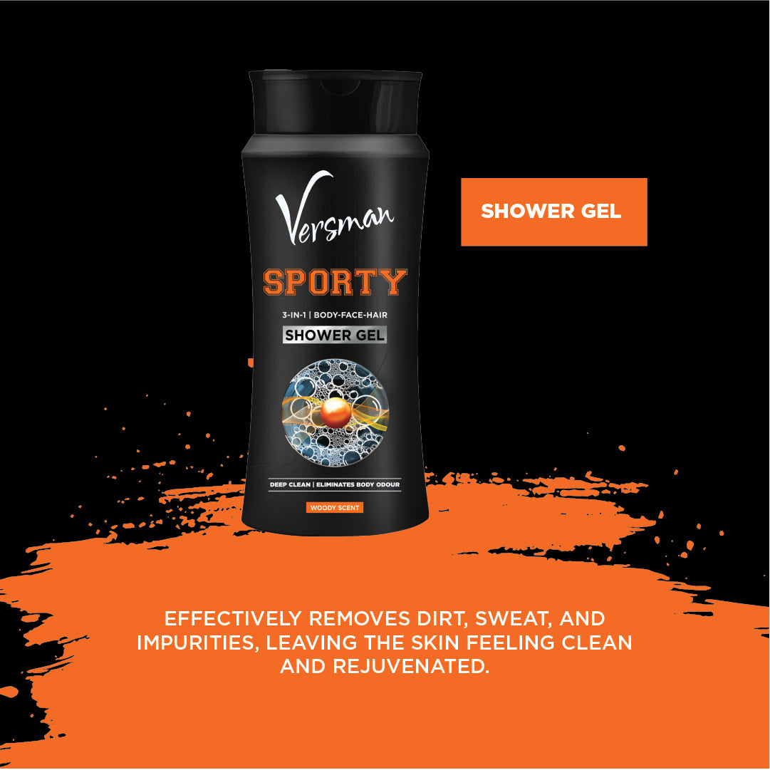 Versman Bro Kit: Sporty 400ml Lotion + Shower Gel + Roll On Deo (Pack of 3)