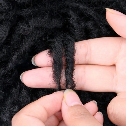 Synthetic Fiber Short Dreadlocks Toupee for Low-Maintenance Styles | Reggae Braid Top & Natural Edge Design (Black, 3-Inch, Quick Install, Lightweight, Secure Fit)