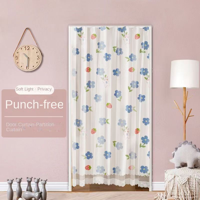 1pcs Punch-free Velcro Door Curtain For Door Window Curtains Protec tive For Living Room Bedroom Window Curtains Protective