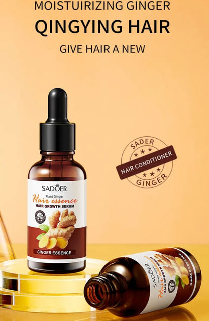 Sadoer Ginger Hair Growth oil Serum Ginger Essence Hair Care Serum Hair Growth Based Product, Effective in Hair Growth,Moisturizing Softening Forked Hair, with Scalp care