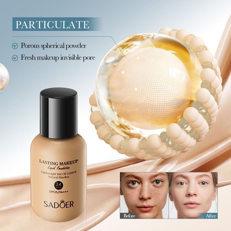 40ml SADOER Holding makeup liquid foundation natural lasting oil control is not easy to remove makeup concealer moisturizing dry skin bb cream for women moisturizing non-card powder