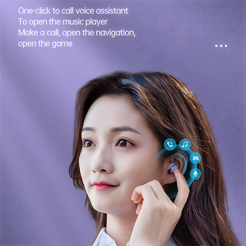 RichRipple M32 TWS Wireless Bluetooth Earphone In-ear Earpods Bluetooth Earbuds Noise Cancelling Gaming Headset With Microphone For Xiaomi Huawei Purple