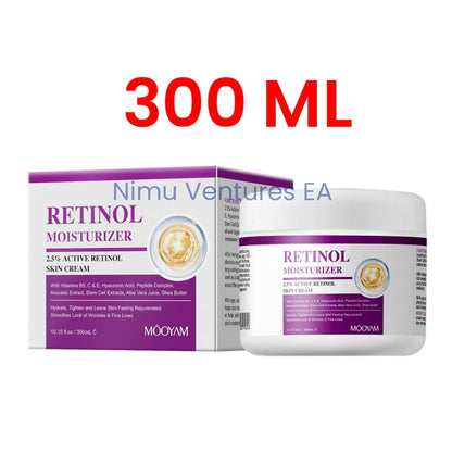 BIG Retinol Cream 2.5% Active Retinol Skin Moisturizer Cream with Vitamin B5, C, E, Hyaluronic Acid, Peptide complex, Avocado Extract Aloe Vera Shea Butter Anti-aging Skin Firming Wrinkles - MOOYAM