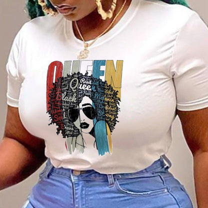 Tshirts Women T-shirts 2 in 1 tshirts Women Clothes Shirts 2 PCS/Sets Women Tops Lady Wear shirts Africa Queen On Sale New Arrival