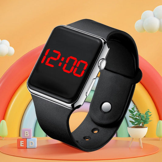 Fashion Square LED Digital Watch Students Luminous Electroplated Sports Electronic Watch Wrist Watch For Men And Women