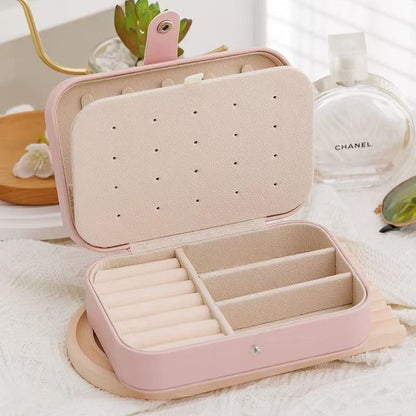 New Portable Jewelry Box Travel Organizer Jewelry Case PU Leather Storage Box Earrings Necklace Ring Jewelry Organizer Display