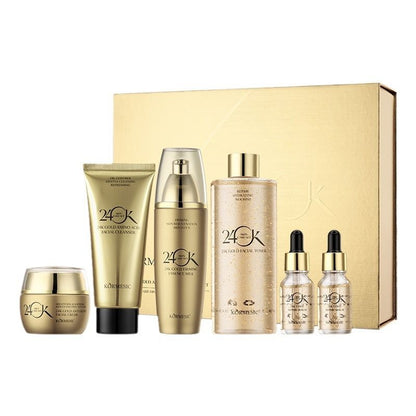 6pcs KORMESIC Elite 24K Gold Luxury Skincare Set: 6-Piece Anti-Aging Regimen with Gold Foil Serum & Cream - Firming, Lifting & Rejuvenating Collection for Tight, Smooth Skin