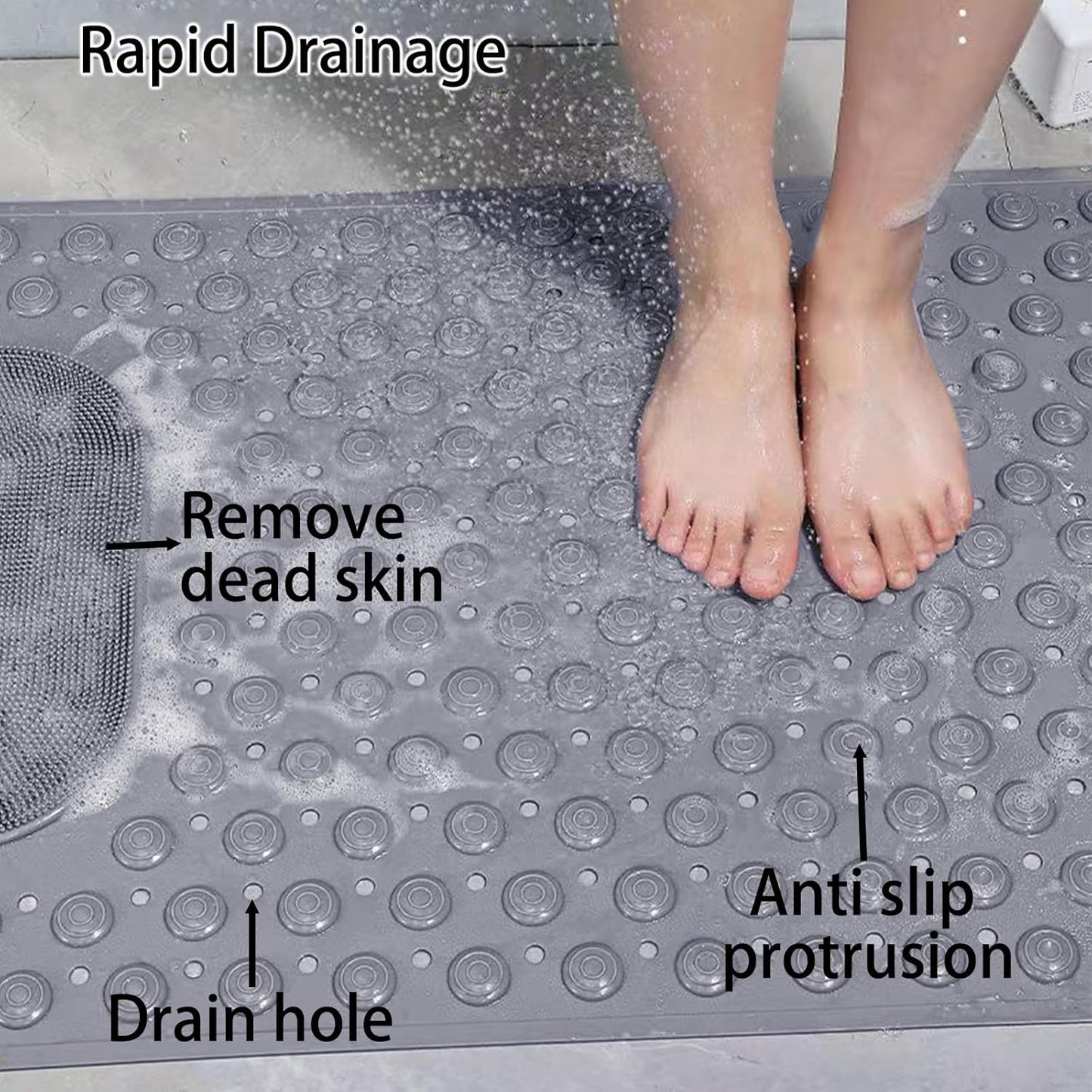 Bath Tub Mat Shower Mat Non Slip Bathtub Mats with Suction Cups Bath Mat for Tub Bathroom Mats Machine Washable