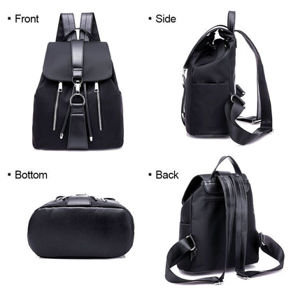 New Arrival Ladies Backpack Bags Women Black Rucksack Black Bag School Bag - Black