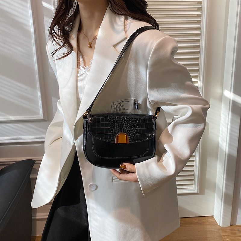 Mateamoda Croc Glam Shoulder Bag Underarm Handbag