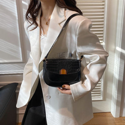 Mateamoda Croc Glam Shoulder Bag Underarm Handbag