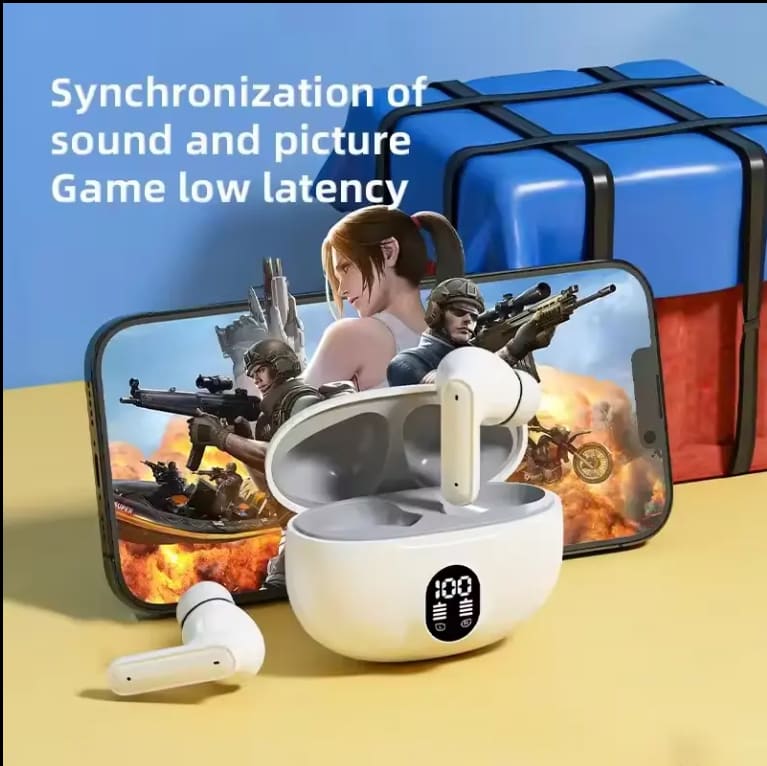 Wireless Earbuds Bluetooth Earphones HiFi Ear Buds Bass Stereo Bluetooth Headphones with ENC Noise Cancelling Mic IP7 Waterproof in Ear LED Display Charging Case Ear Buds for Pad Workout Sports