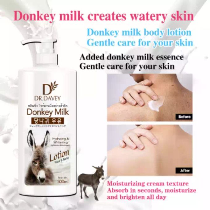Dr. Davey Donkey Milk Face & Body Lotion Hydrating & Whitening, 500ml