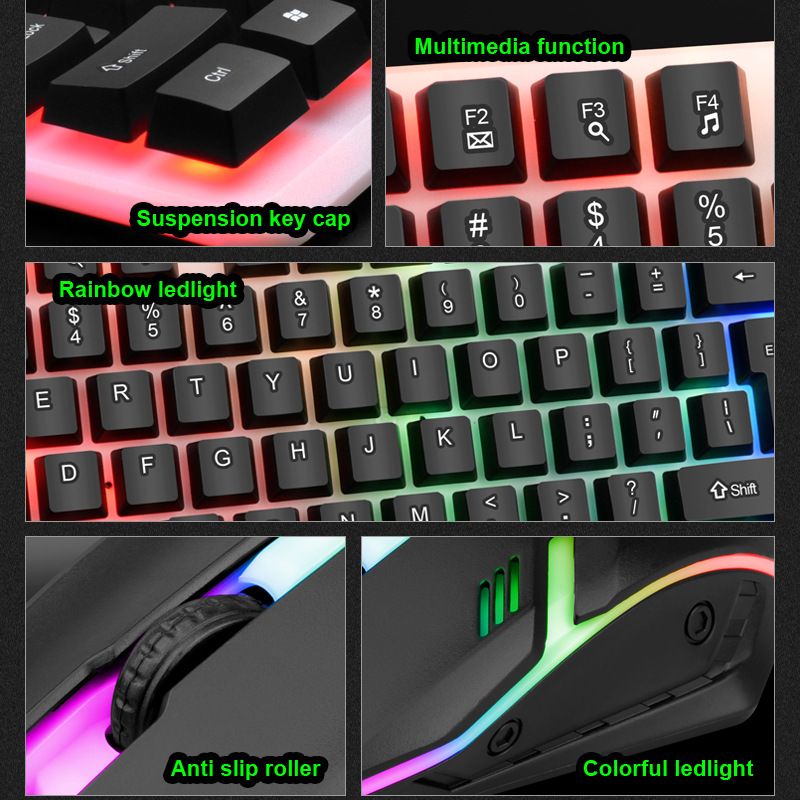 2in1 Luminous keyboard and mouse set Mouse Combos Mechanical feel e-sports gaming mouse keyboard set