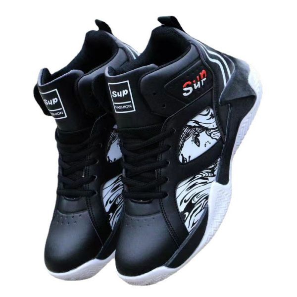 Men's Front Lace-Up Sports Outdoor Running Basketball Shoes High Top Fashion Casual Student Shoes Basketball