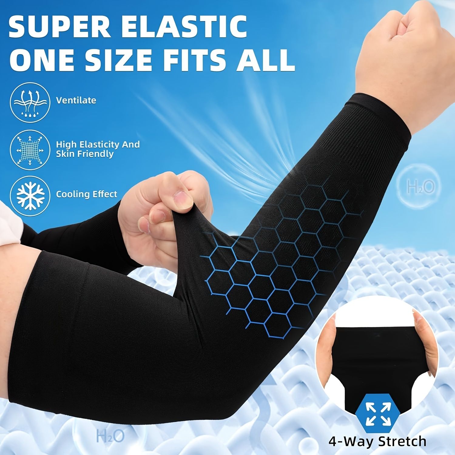 9 Pairs Sun Protection Arm Sleeves - Cooling Compression Arm Sleeve - Sports Arm Sleeves for Men & Women