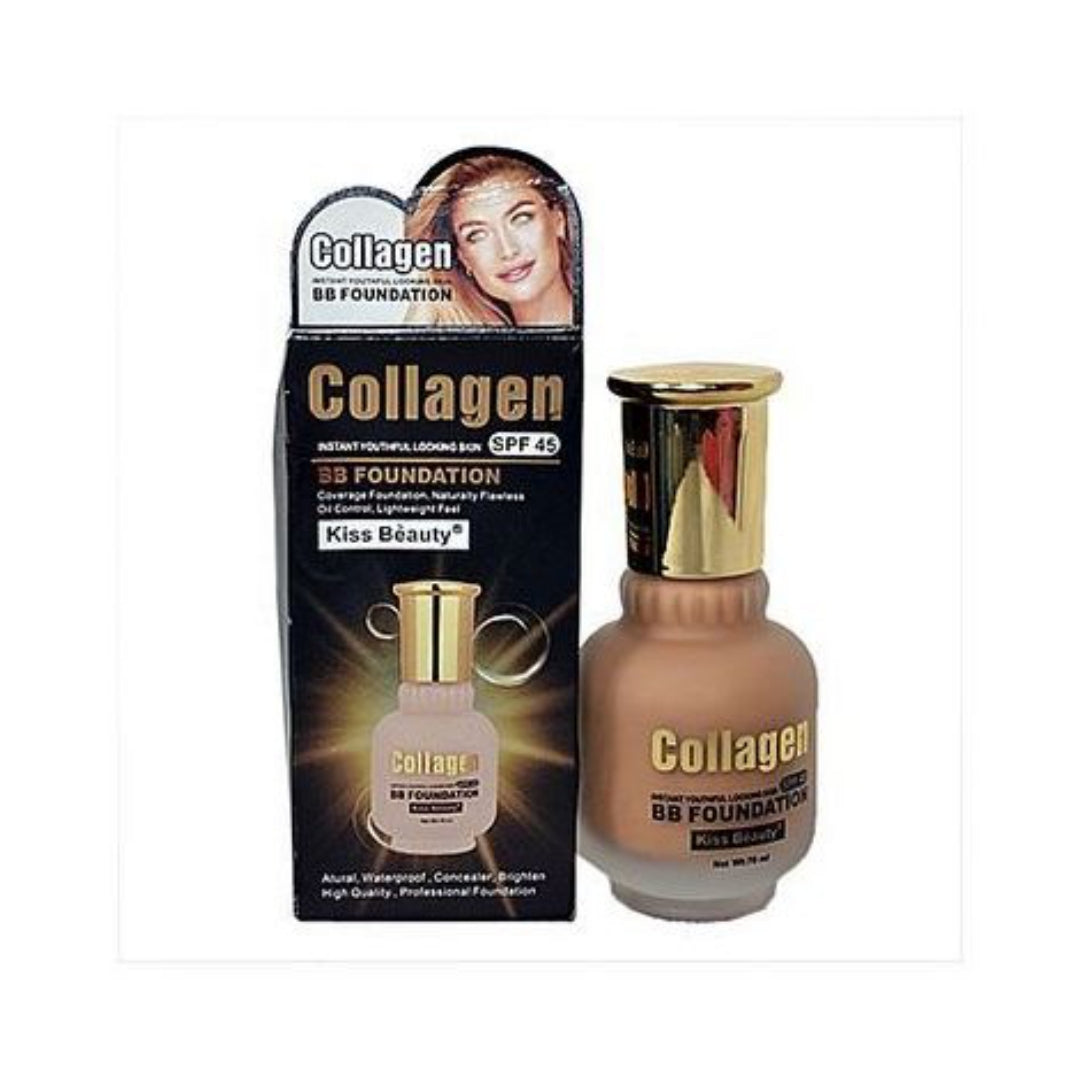 Kiss Beauty Collagen SPF 45 BB Foundation Coverage Youthful Looking Skin Makeup Foundation