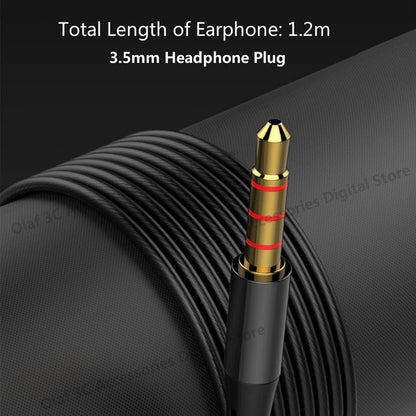 3.5mm Wired Headphones In Ear Headset Wired Earphones with Microphone Bass Stereo Earbuds Sports In-line Control In-Ear Metal Subwoofer Earplugs With Mic For ANDROID Phones