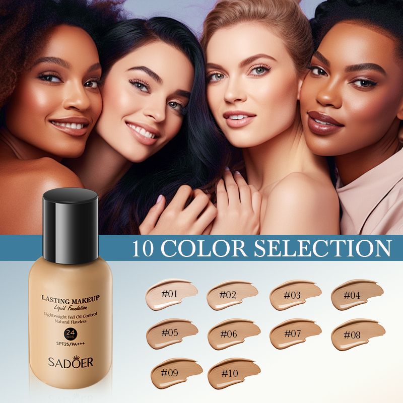 40ml SADOER Holding makeup liquid foundation natural lasting oil control is not easy to remove makeup concealer moisturizing dry skin bb cream for women moisturizing non-card powder