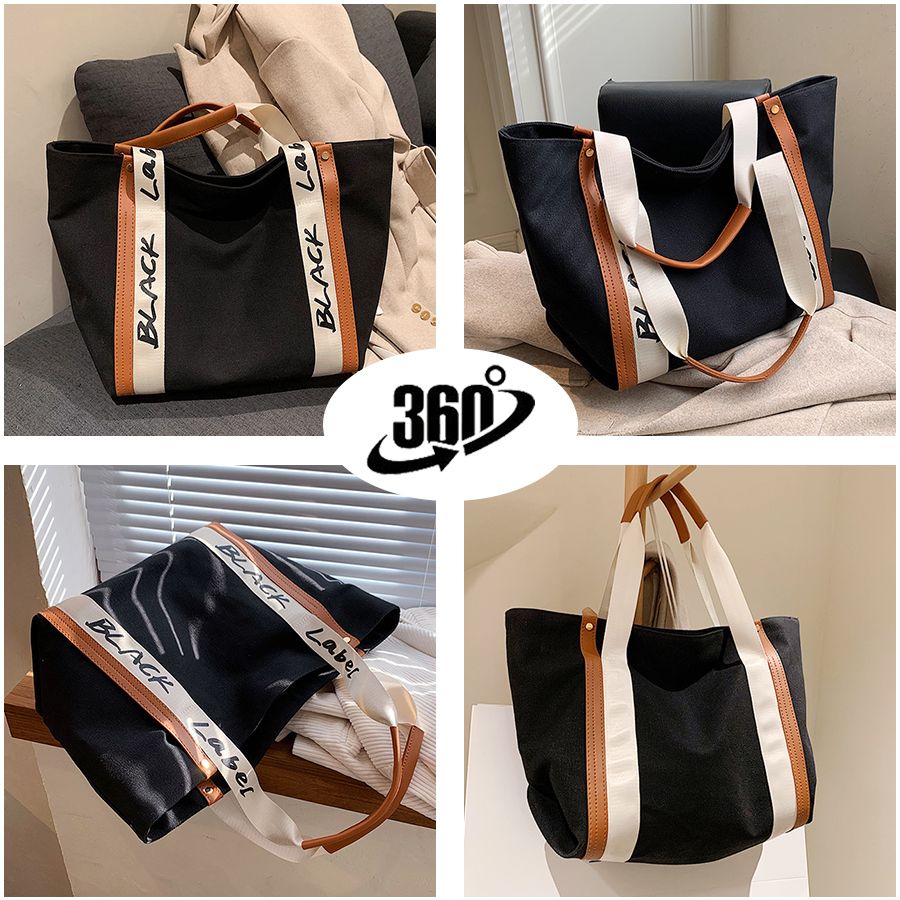 Ladies Large Capacity Tote Bag Women Handbag Simple Canvas Bag