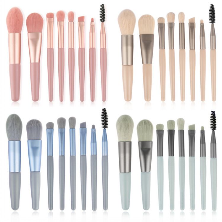 8-piece high-quality makeup brush portable concealer honey paint set soft hair beauty makeup eye shadow makeup tool set