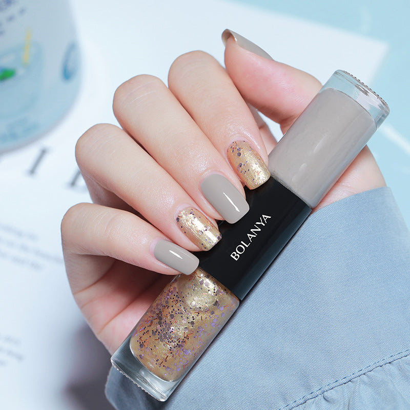 Two Color Set Regular Nail Polish Free Baking Lasting Quick Dry Nail Varnishes Sequins Lacquer for Manicure Nail Art Polish