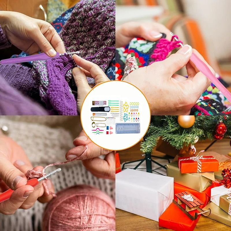 100 DIY Accessories Set Portable Storage Bag Sweater Needle Knitting Tool Set