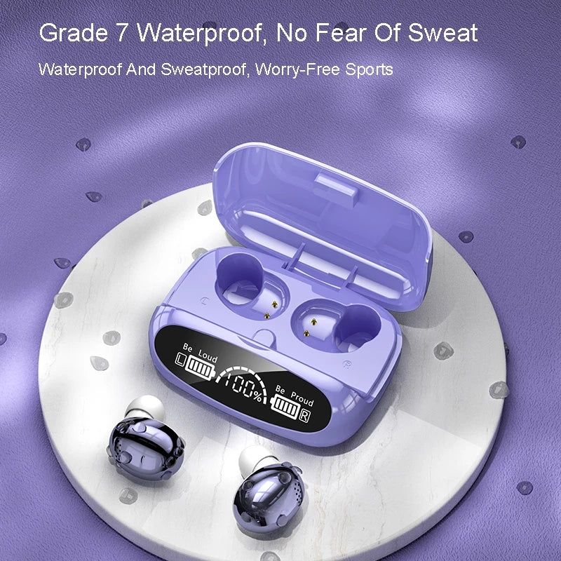 RichRipple M32 TWS Wireless Bluetooth Earphone In-ear Earpods Bluetooth Earbuds Noise Cancelling Gaming Headset With Microphone For Xiaomi Huawei Purple