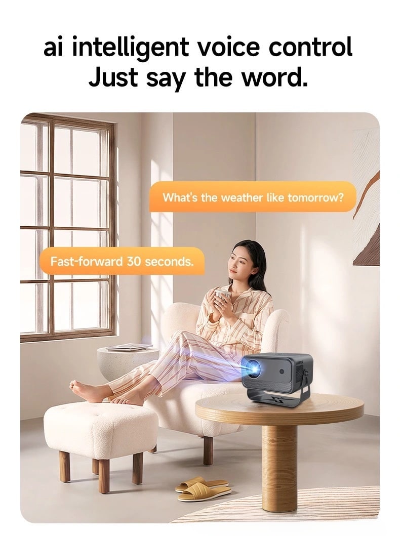 The best-selling model in 2025,1080P 4K Portable WiFi 6 BT V5.0 Projector Home Theater Smart Projector Auto Keystone Movie Projector for OS Android TV stick