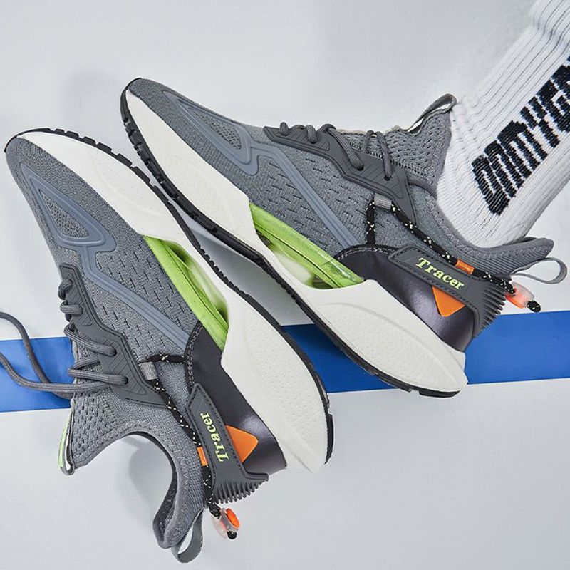 Men's shoes mesh sneakers casual shoes boy's sports shoes flying wove athletic shoes Daddy's driving shoes Student's running shoes grey