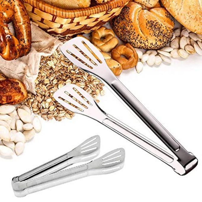 1Pc Stainless Steel Tongs for Kitchen Cooking Serving Turning Holding BBQ Food Buffet Bread Grill Salad