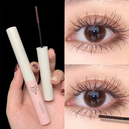 Mascara Fine Brush Head Waterproof Sweat Proof Lengthened Volume Warping Eye Waterproof mascara will last for a long time Makeup Eye black cross-border super long thin brush head