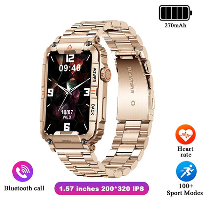KR88 Men Smart Watch For Android IOS Fitness Watches IP68 Waterproof Military Healthy Monitor AI Voice Bluetooth Call Smartwatch