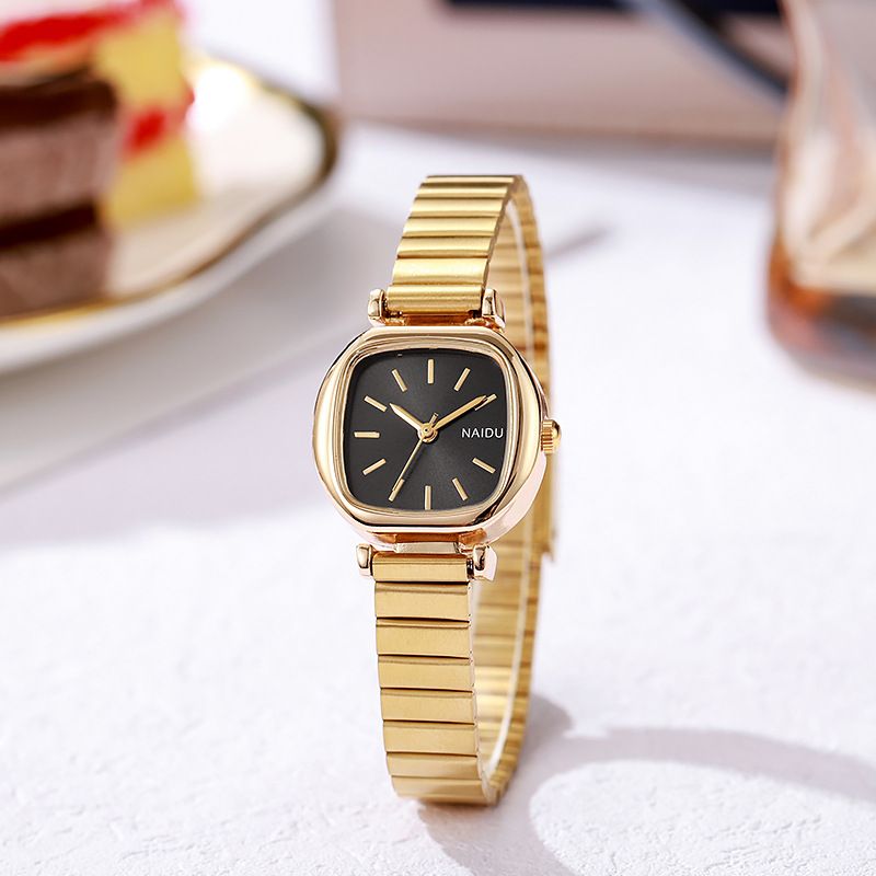 Square Small Plate Bamboo Strap Ladies Watch Niche High-End Fashion Simple Hot Style Forest Quartz Watch Small Fresh Ladies Watch