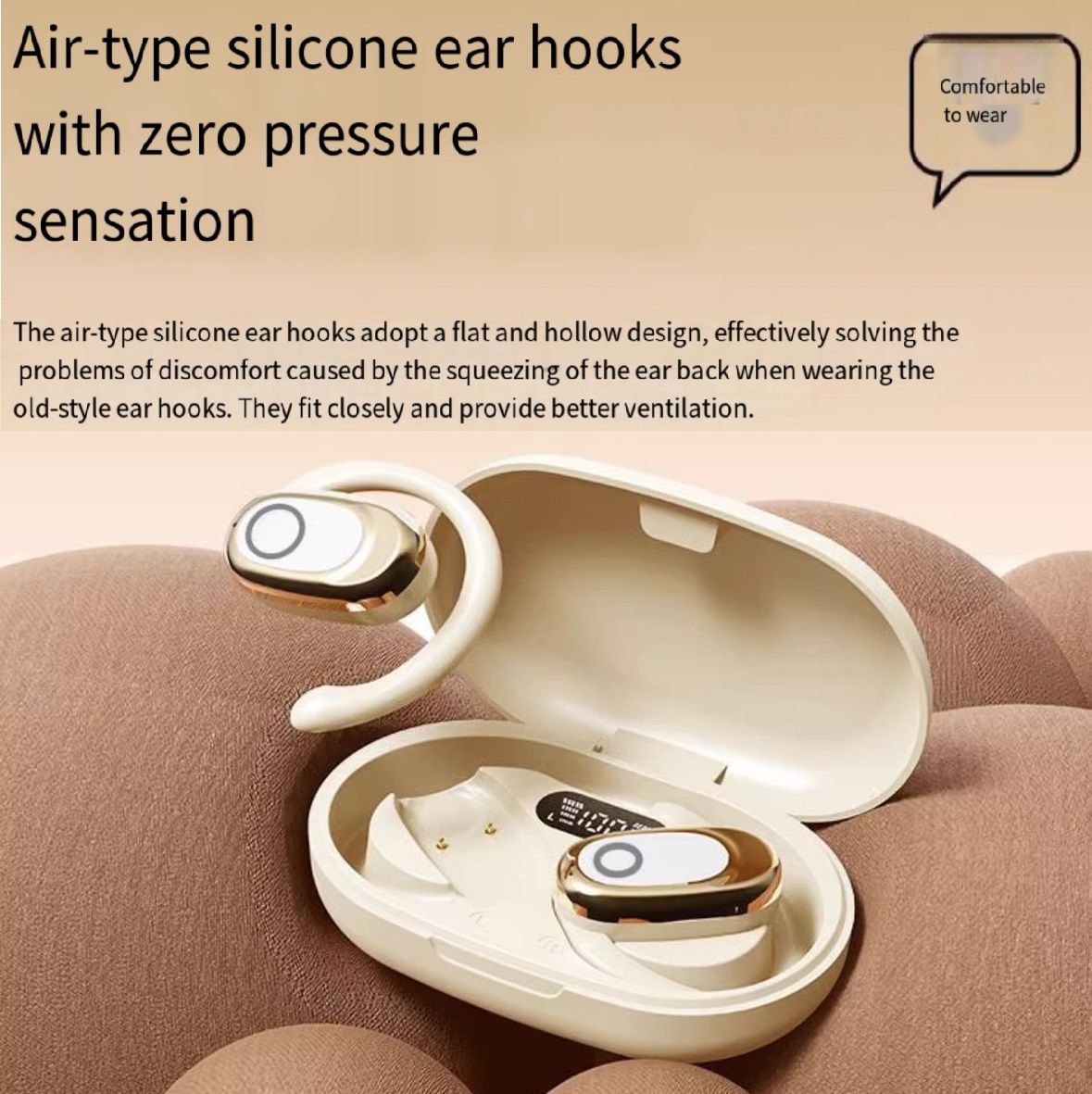 Wireless Bluetooth Earbuds Berlin Voice Ear Hanging OWS Adjustable Non In Ear Noise Reduction Earphones TWS Rotating 130 ° Unisex 360 ° Innovative Fit For All Smartphones